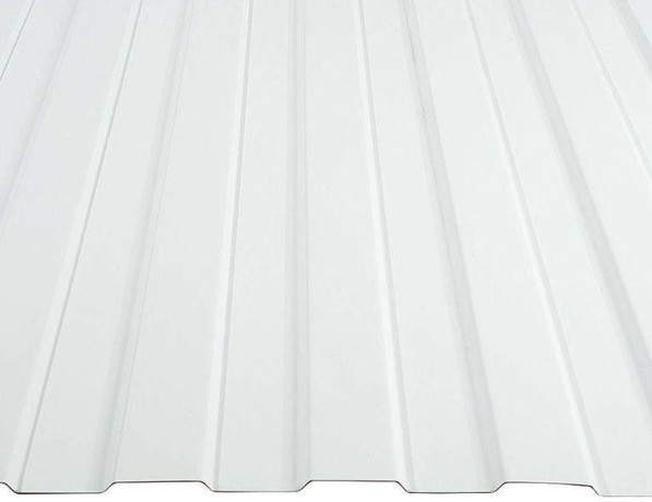 Профнастил стальной стеновой односторонний плоский гладкий белый С30 0,6х30х1000х1051 мм ГОСТ 24045-94 фото
