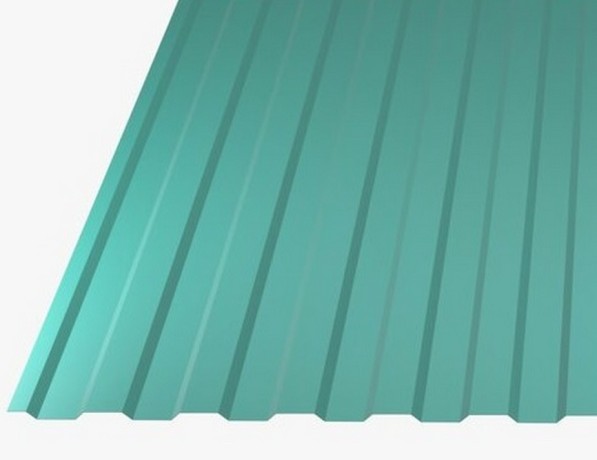 Профнастил стальной стеновой односторонний плоский гладкий опаловый зеленый С30 0,6х30х1000х1051 мм ГОСТ 24045-94 фото