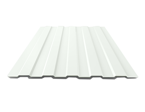 Профнастил стальной несущий двухсторонний волна гладкий сигнальный белый Н35 0,8х35х1250х1000 мм ГОСТ 24045-2016 фото