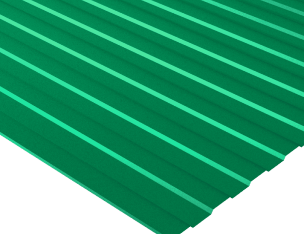 Профнастил стальной стеновой односторонний плоский гладкий мятно-зеленый С30 0,6х30х1000х1051 мм ГОСТ 24045-94 фото