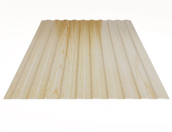 Профнастил стальной стеновой односторонний волна гладкий светлое дерево С21 0,5х21х1000х1050 мм ТУ 26.61.12-005-21469636-2019 фото