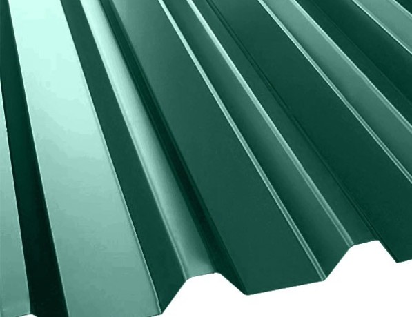 Профнастил стальной стеновой односторонний плоский гладкий зеленый мох С30 0,7х30х1000х1051 мм ГОСТ 24045-94 фото