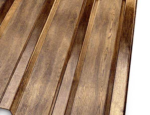 Профнастил стальной стеновой односторонний волна гладкий античный дуб С21 0,5х21х1000х1050 мм ТУ 26.61.12-005-21469636-2019 фото