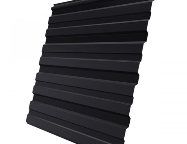 Профнастил стальной стеновой односторонний волна гладкий сигнальный черный С21 0,5х21х1000х1050 мм ТУ 26.61.12-005-21469636-2019 фото