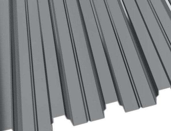Профнастил стальной несущий двухсторонний волна матовый сигнальный серый Н75 0,35х75х1250х750 мм ГОСТ 24045-2016 фото