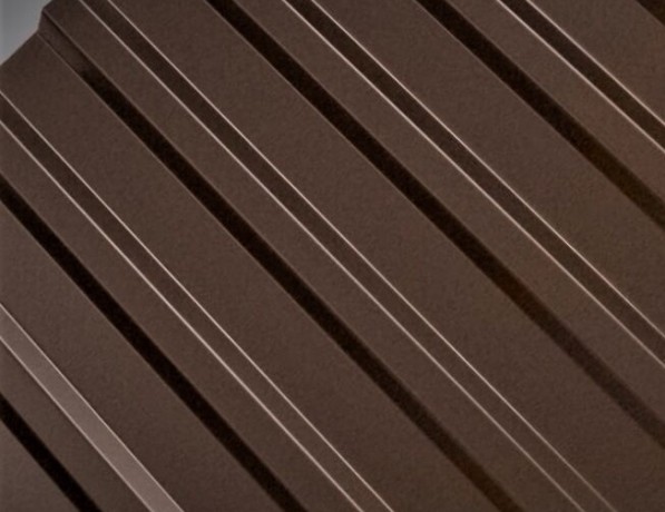 Профнастил стальной стеновой двухсторонний плоский гладкий шоколадно-коричневый МП20 0,7х20х1100х1150 мм ТУ 5285-002-78099614-2008 фото