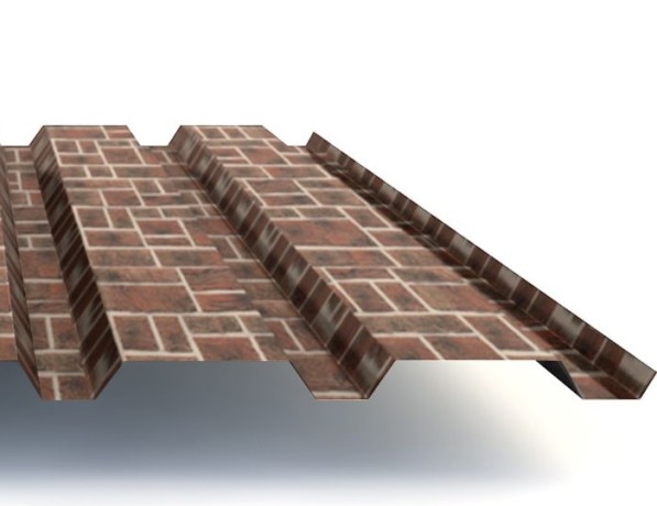 Профнастил стальной стеновой односторонний плоский гладкий кирпич рустик С75 0,7х75х1000х1047 мм ГОСТ 24045-94 фото